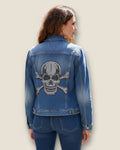 Chaqueta vaquera calavera strass
