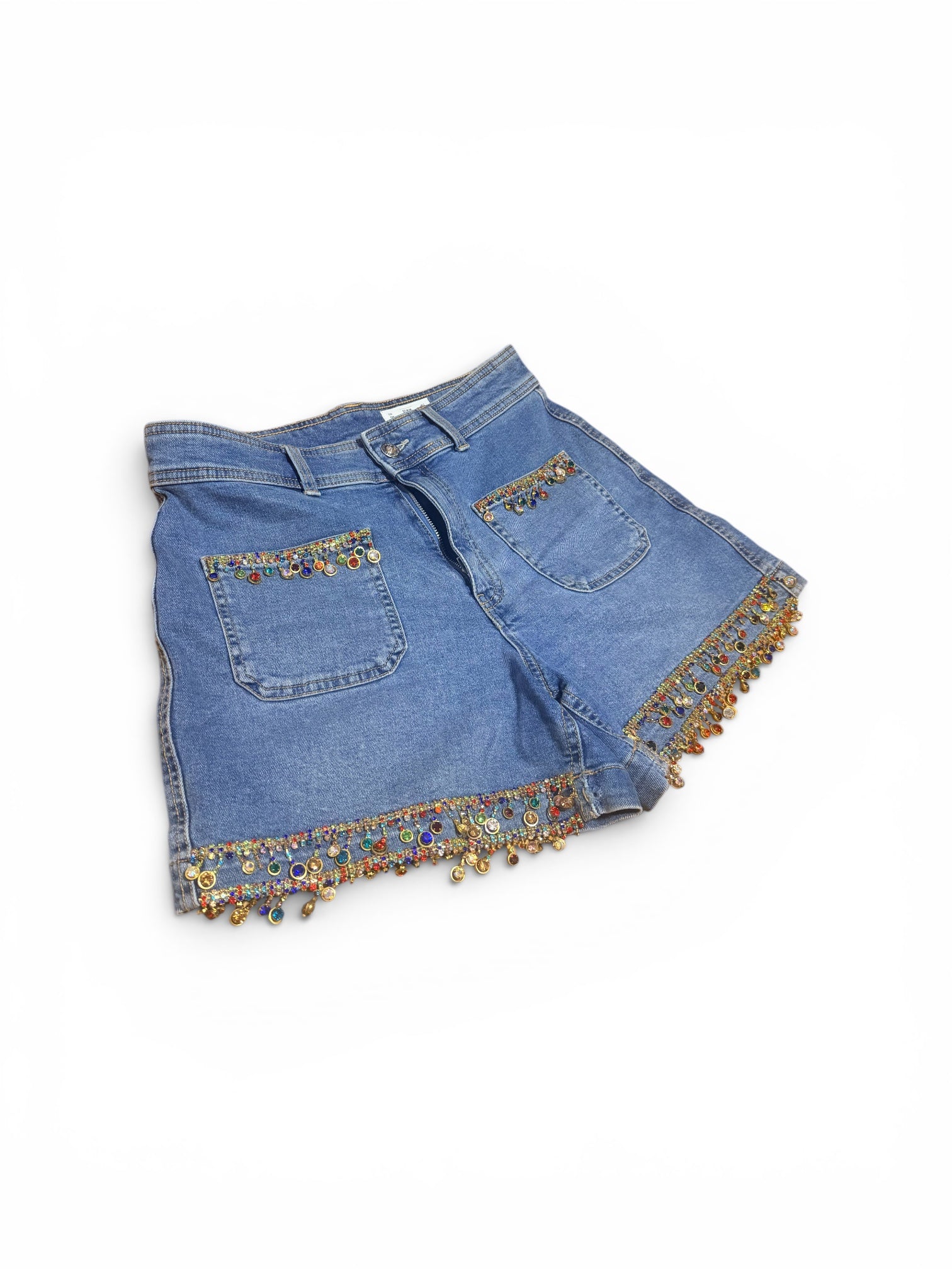 Pantalón corto flecos colores