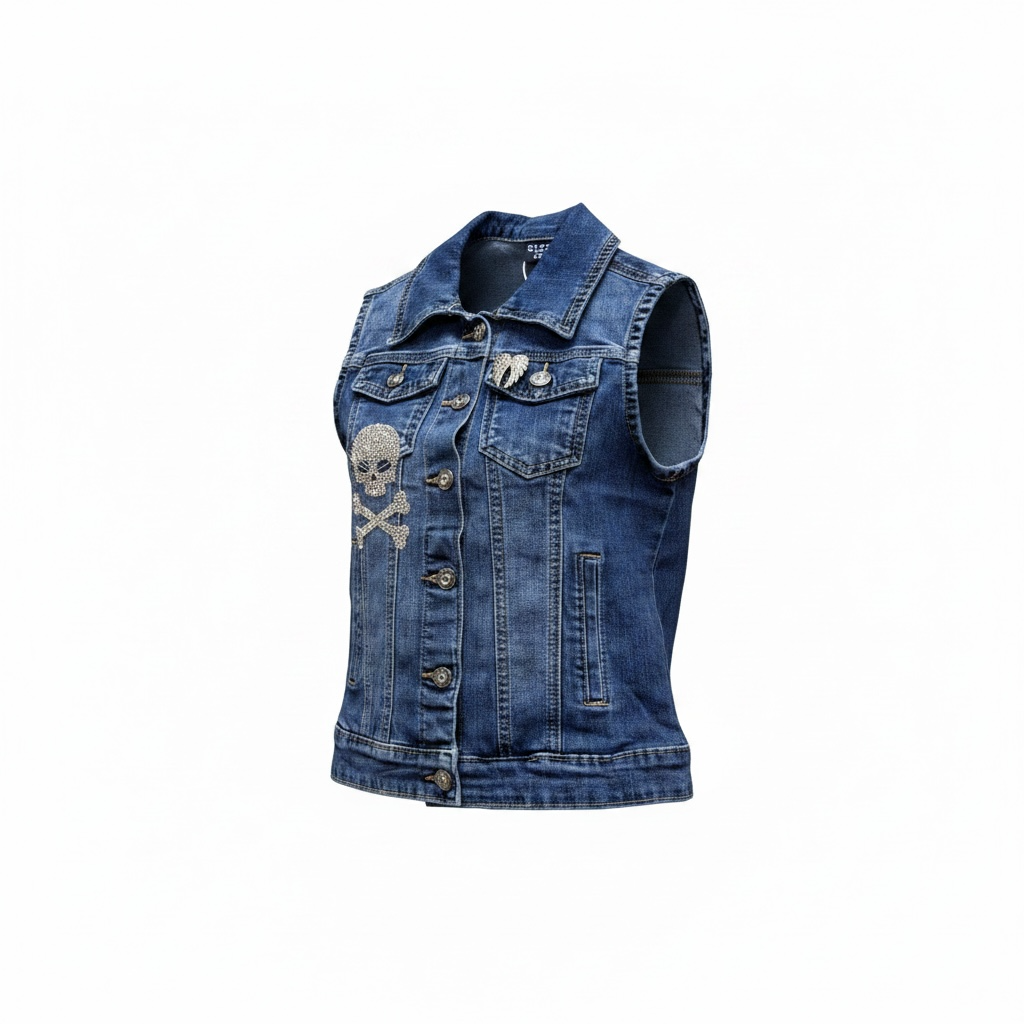 Chaleco calavera Strass