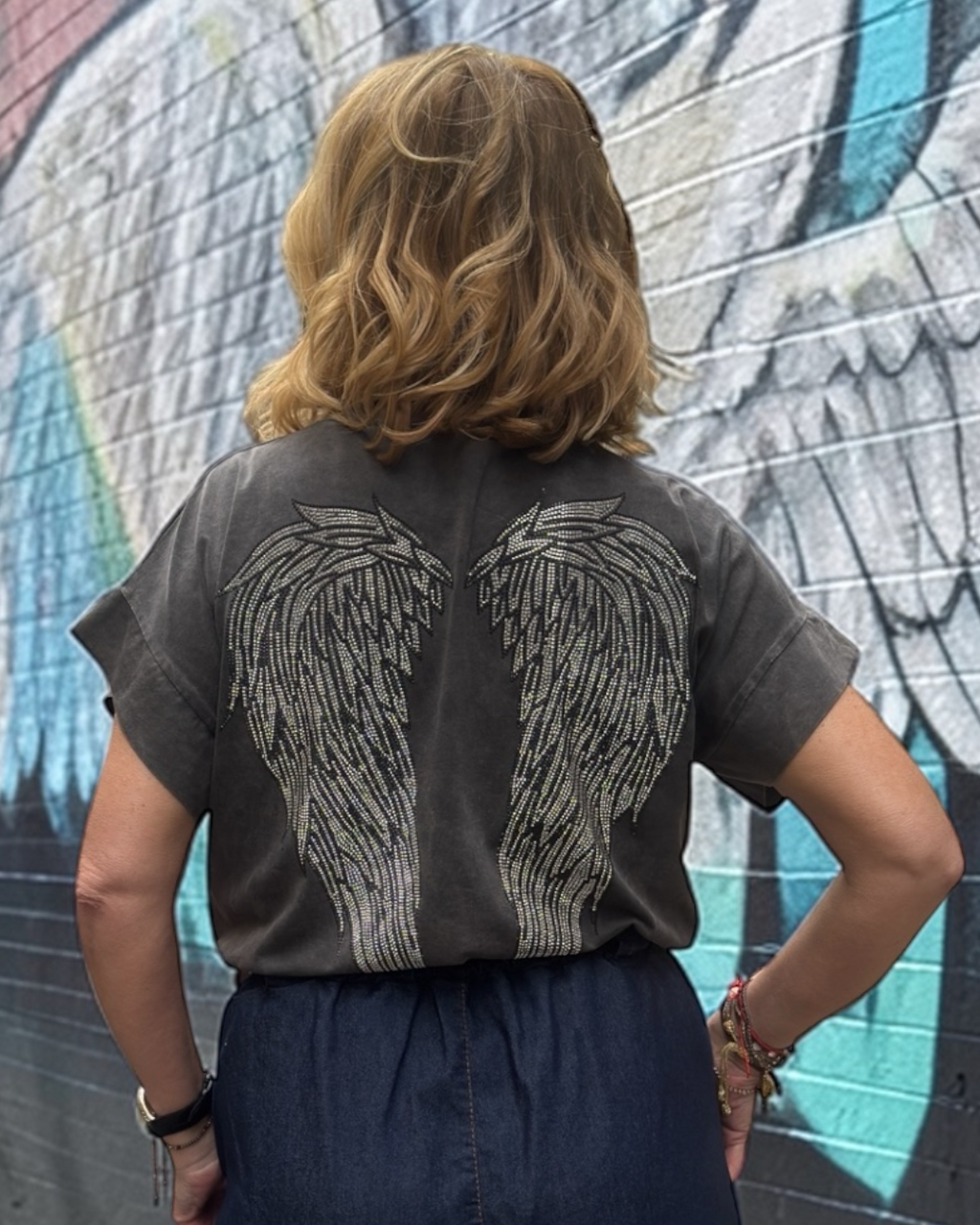 Camiseta Alas Strass