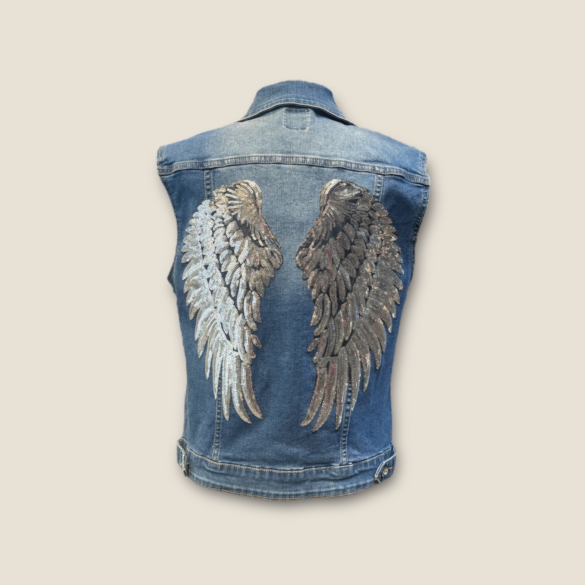 Chaleco vaquero alas lentejuelas