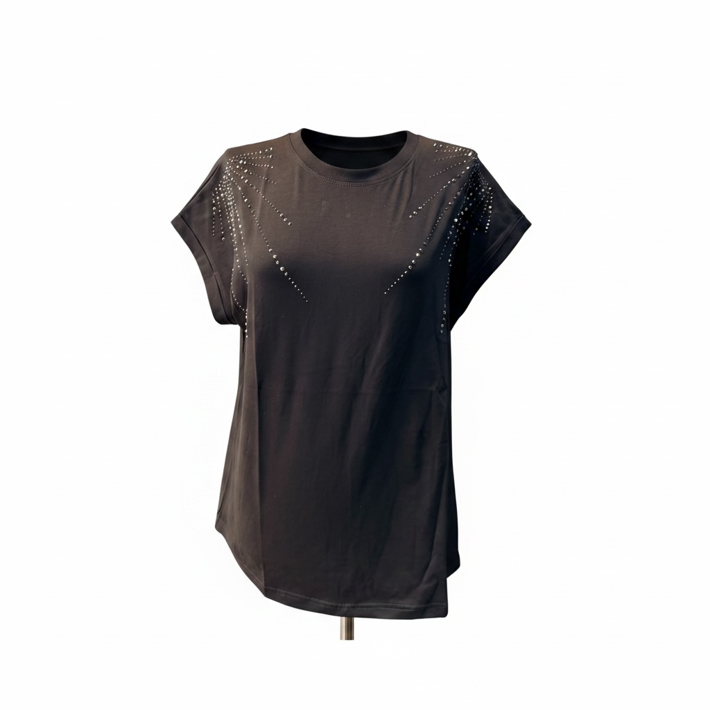 Camiseta Hombros Strass