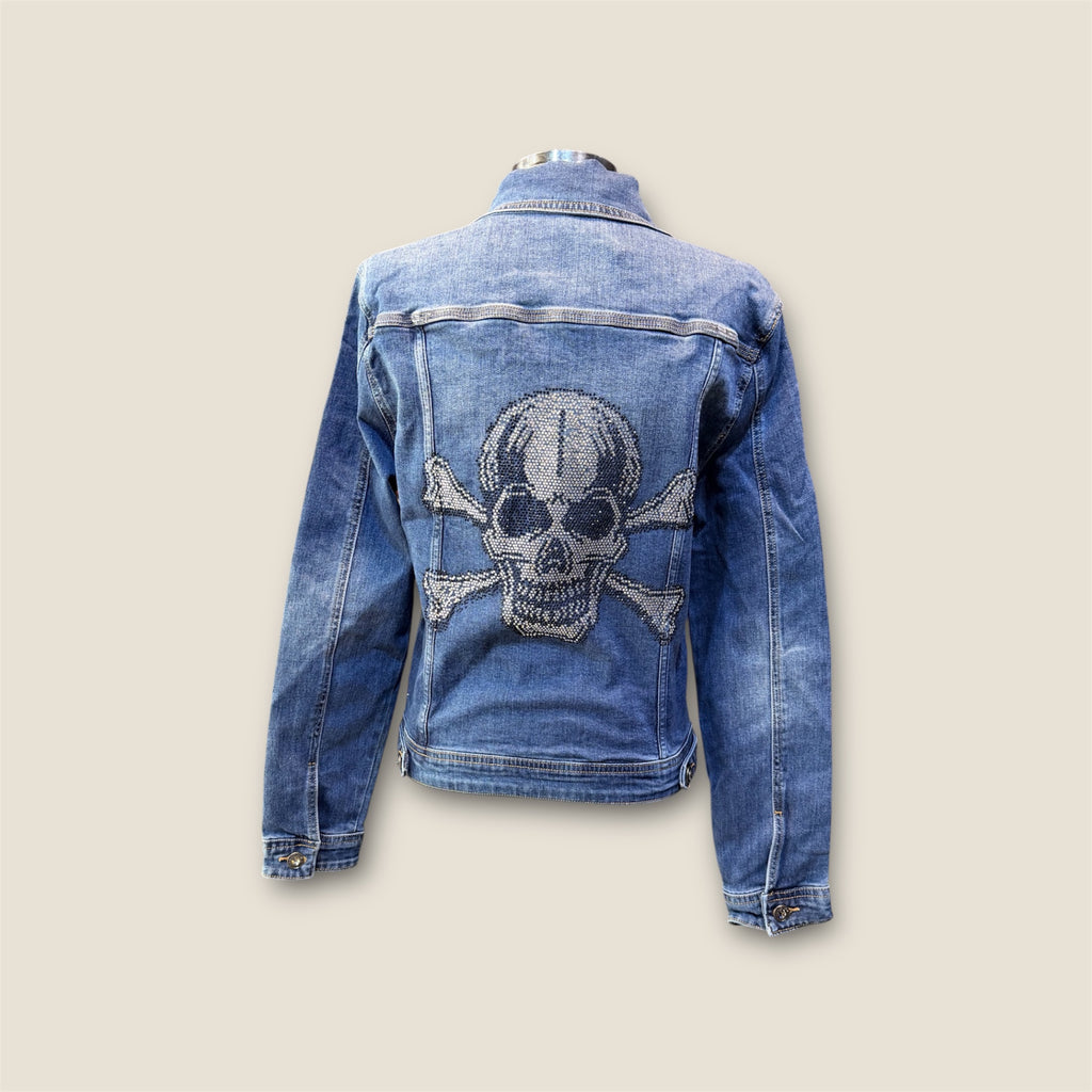 Chaqueta vaquera calavera strass