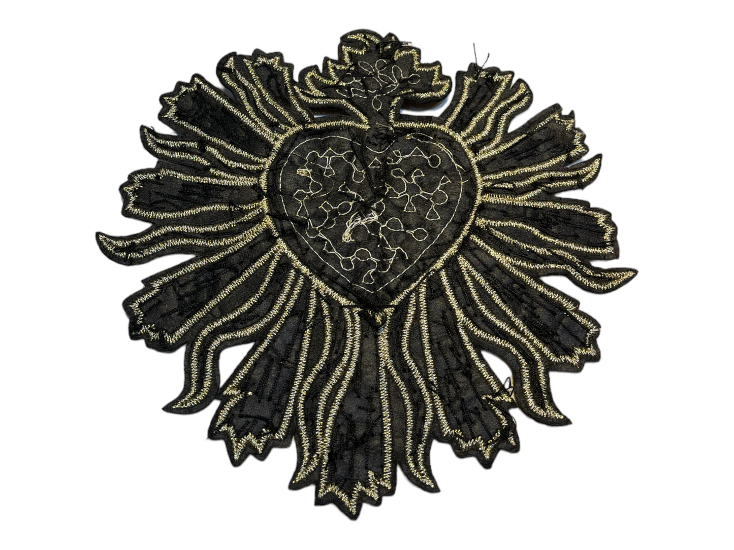 Parche corazón con pedrería y strass grande