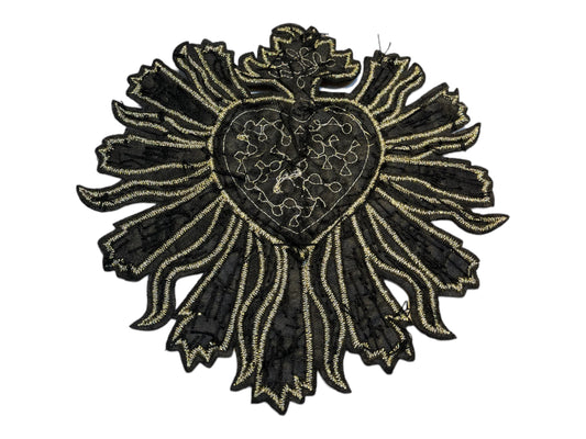 Parche corazón con pedrería y strass grande