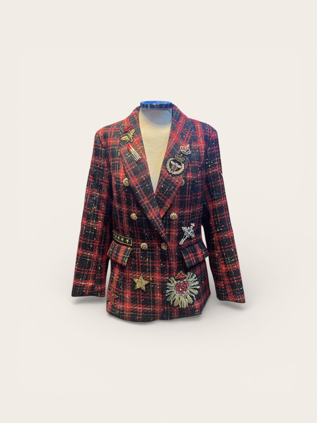 Blazer escocesa brillos