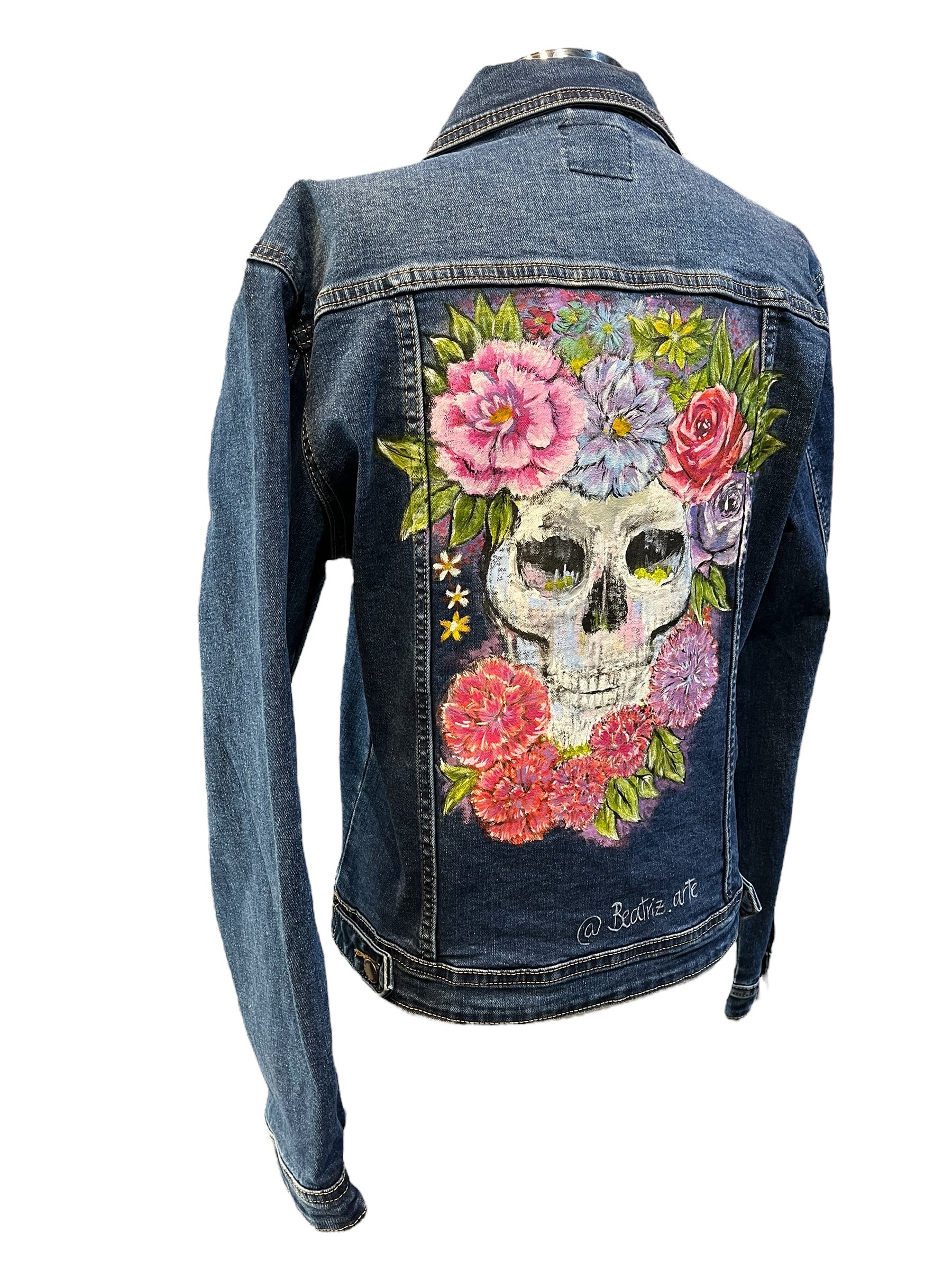 Chaqueta Vaquera Calavera Pintada artesanalmente