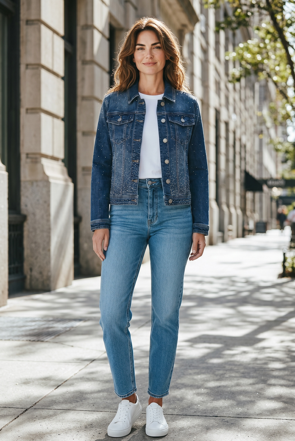 Chaqueta vaquera Strass