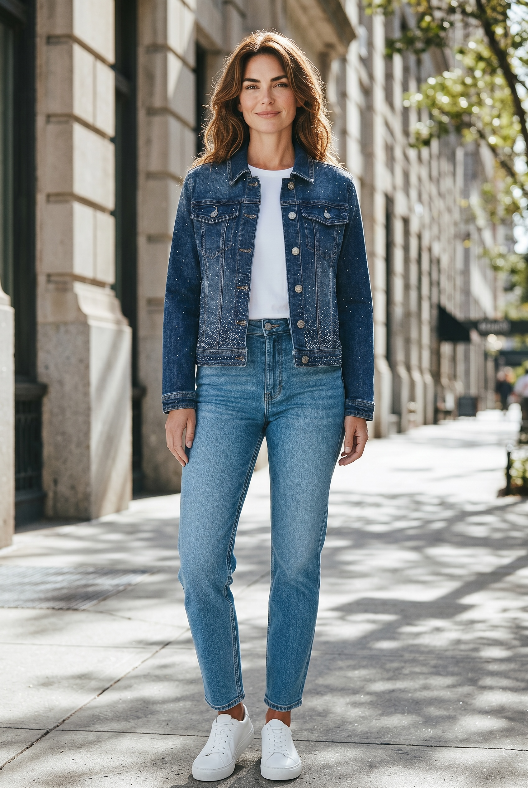 Chaqueta vaquera Strass
