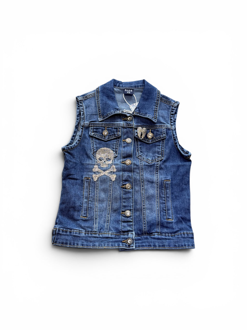 Chaleco calavera Strass