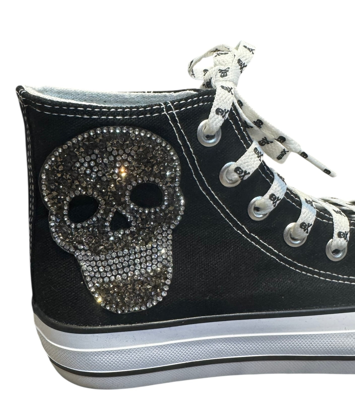 Zapatillas de lona con calavera de strass
