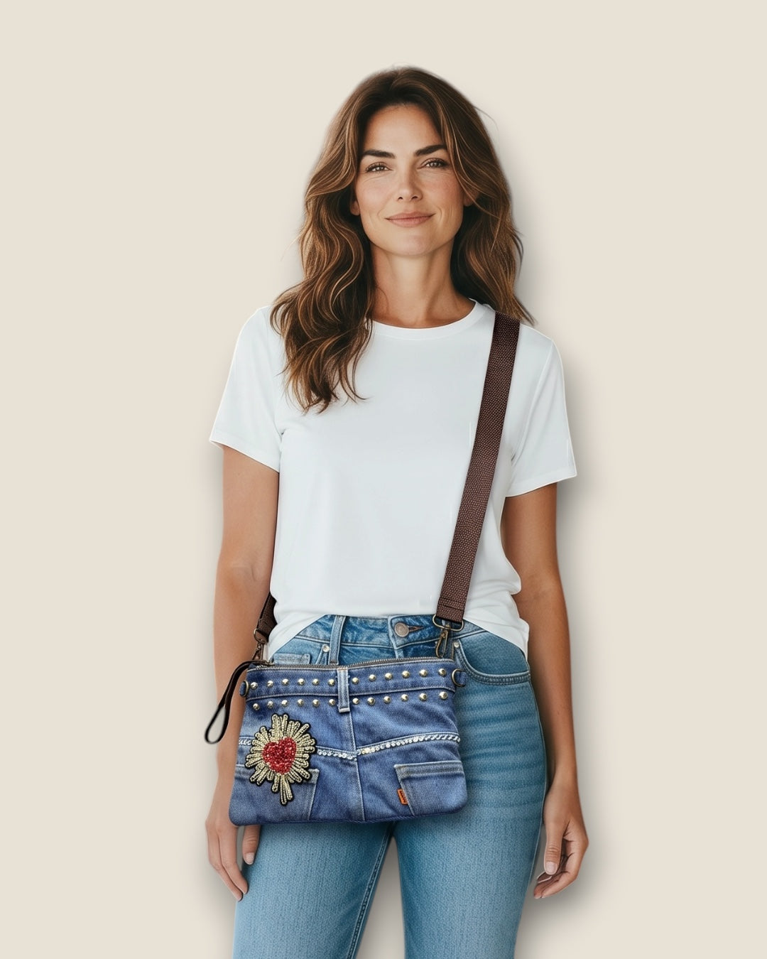 Bolso vaquero bandolera corazón