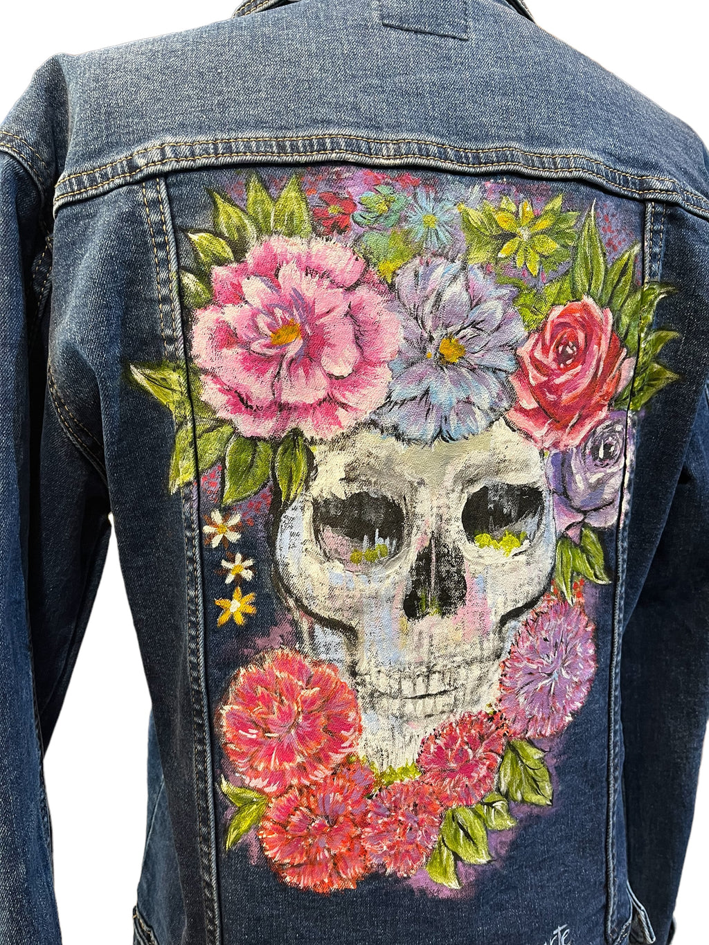Chaqueta Vaquera Calavera Pintada artesanalmente