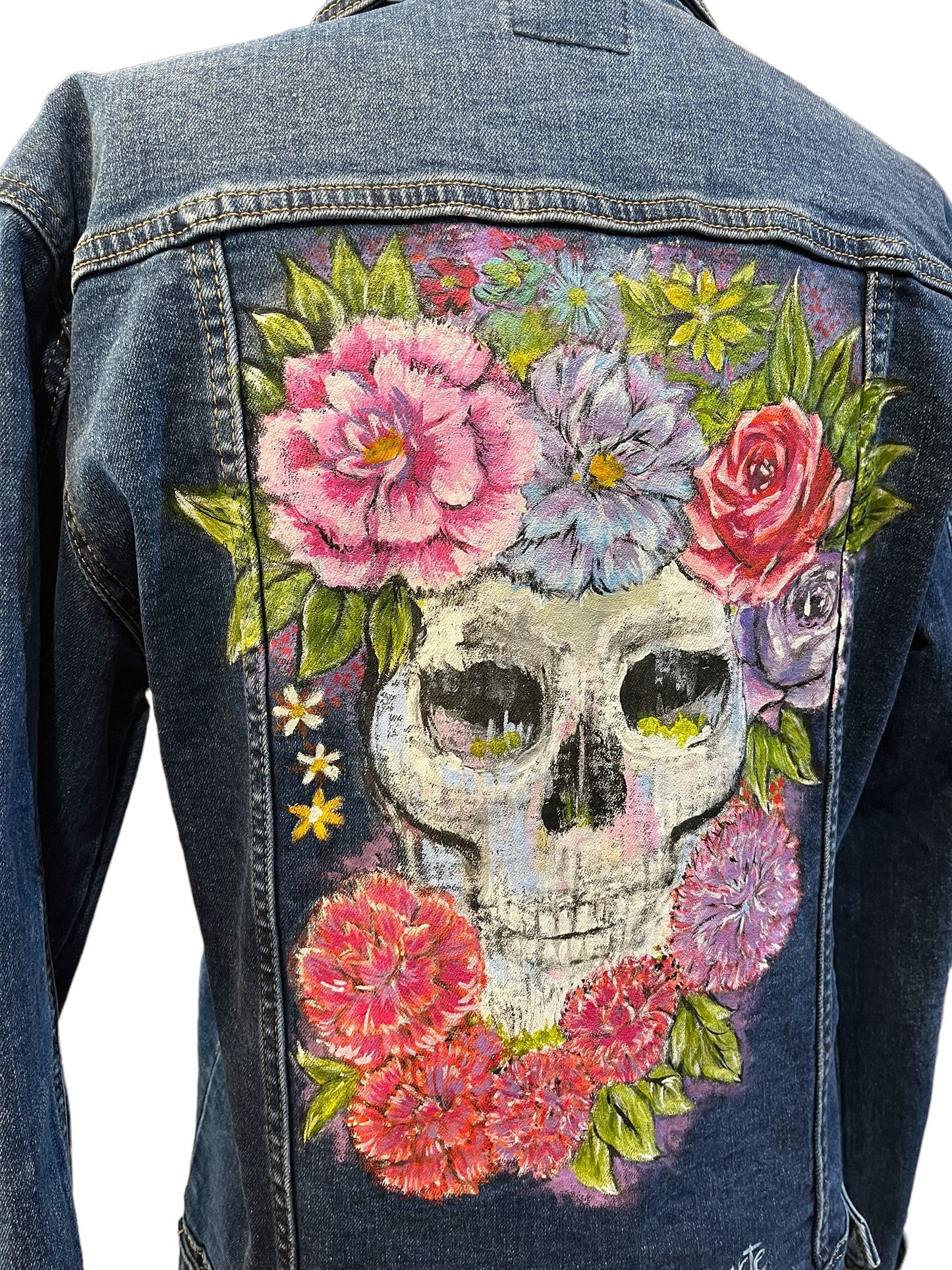 Chaqueta Vaquera Calavera Pintada artesanalmente