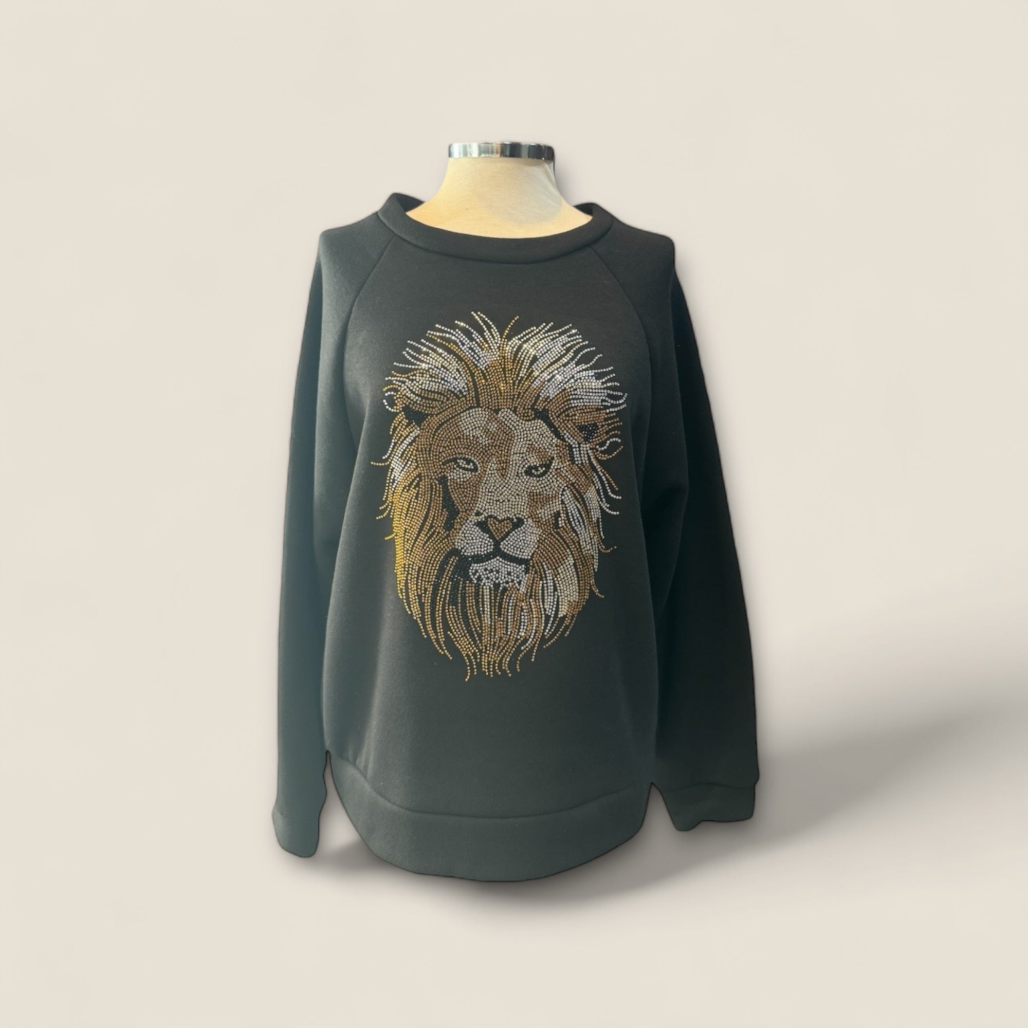 Sudadera león strass