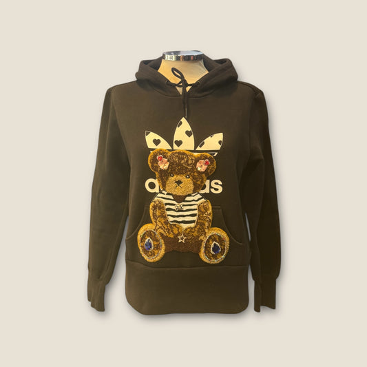 Sudadera capucha negra con osito