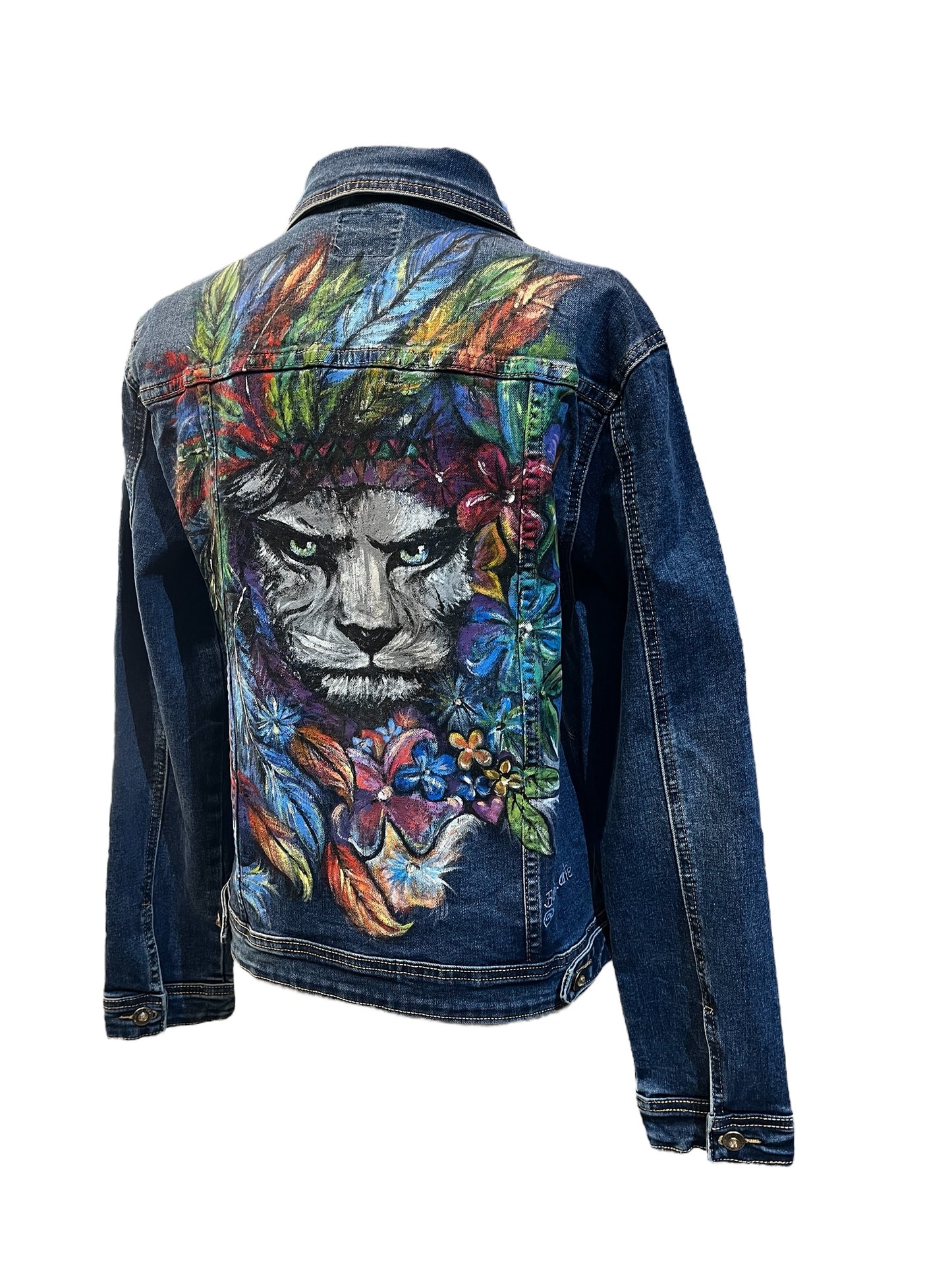 Chaqueta Vaquera León  Pintada artesanalmente