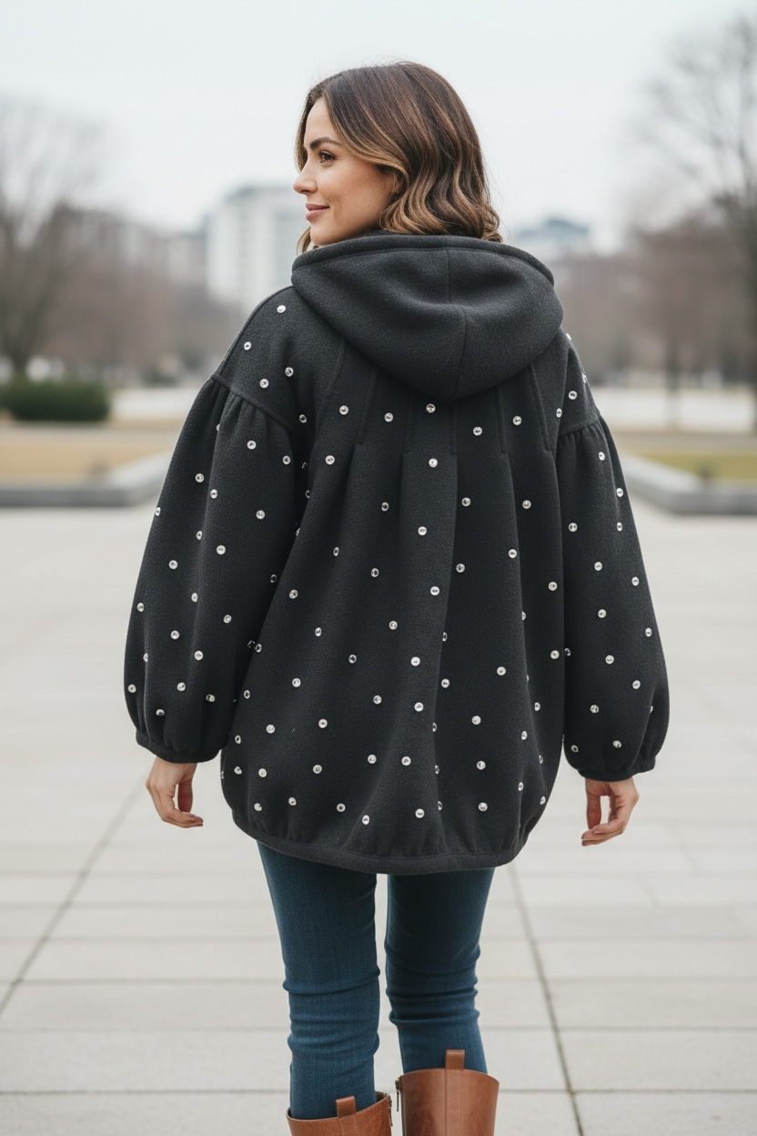 Bomber lana con strass