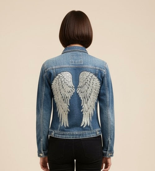 Chaqueta vaquera alas lentejuelas