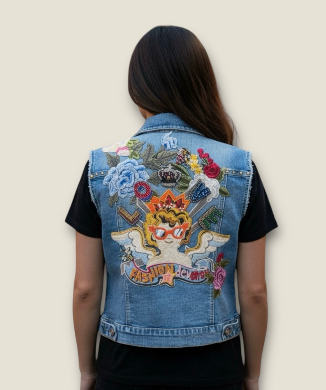 Chaleco ángel rockero