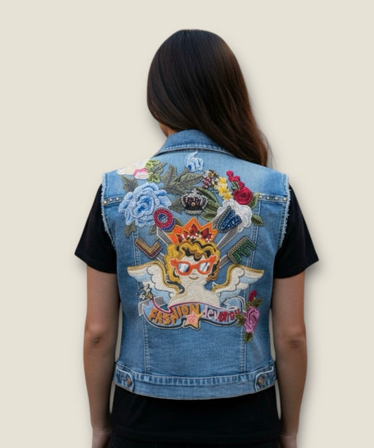 Chaleco ángel rockero