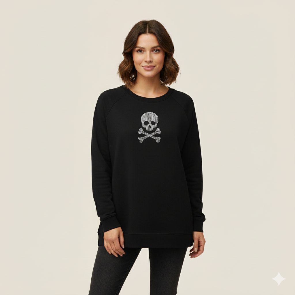 Sudadera Calavera Strass