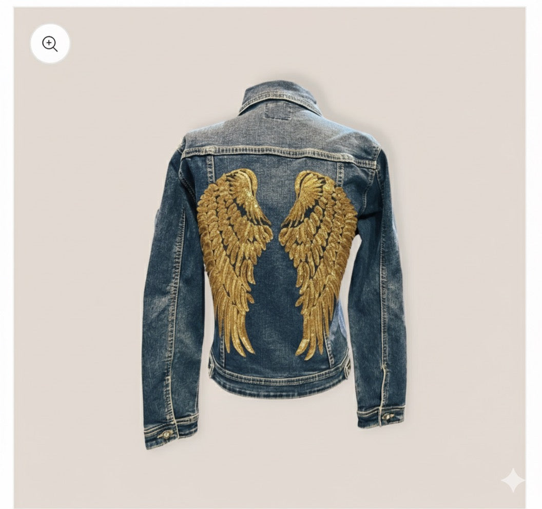 Chaqueta vaquera alas lentejuelas