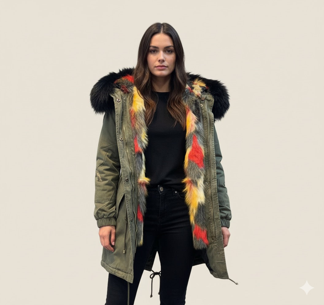 Parka 2 en 1 con alas de lentejuelas