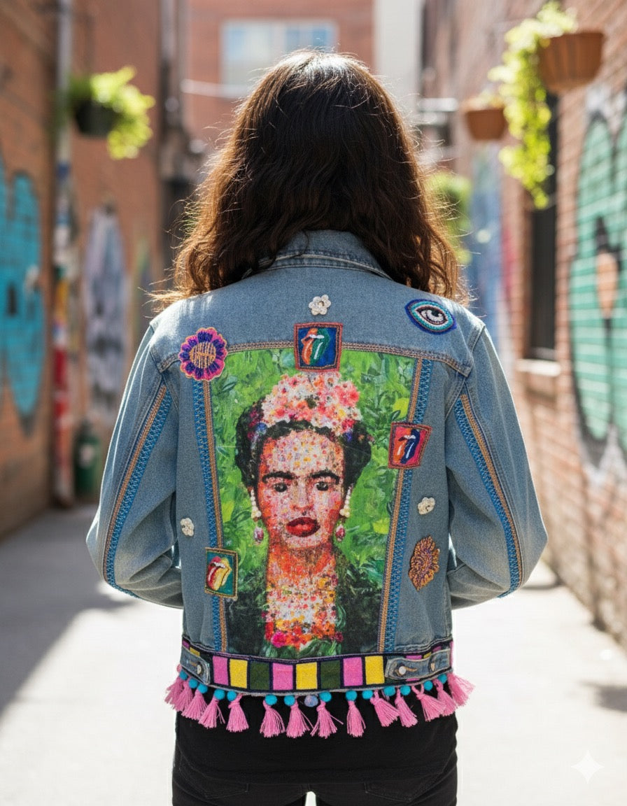 Chaqueta vaquera Frida con abalorios