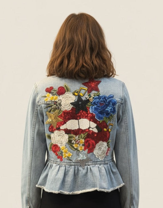 Chaqueta vaquera "Un Beso y una Flor"