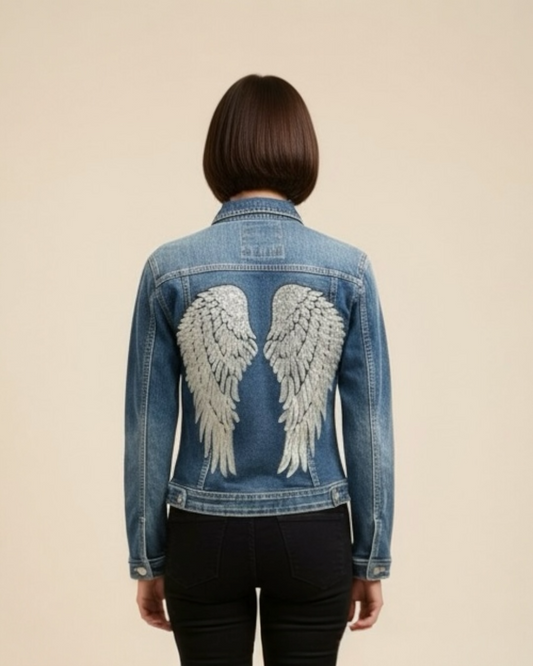 Chaqueta vaquera alas lentejuelas