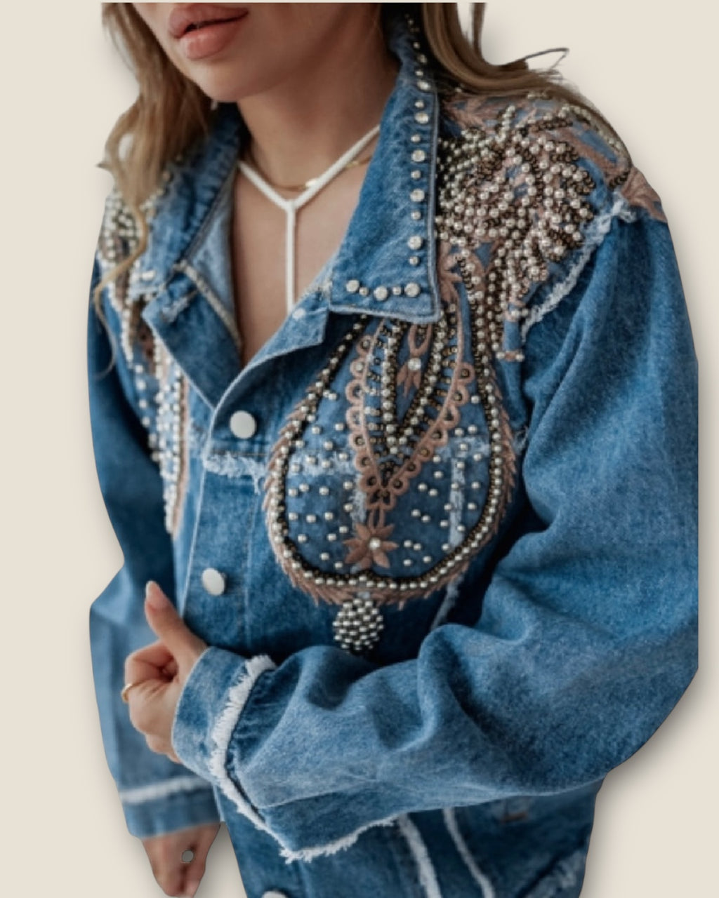 Chaqueta vaquera denim bordada