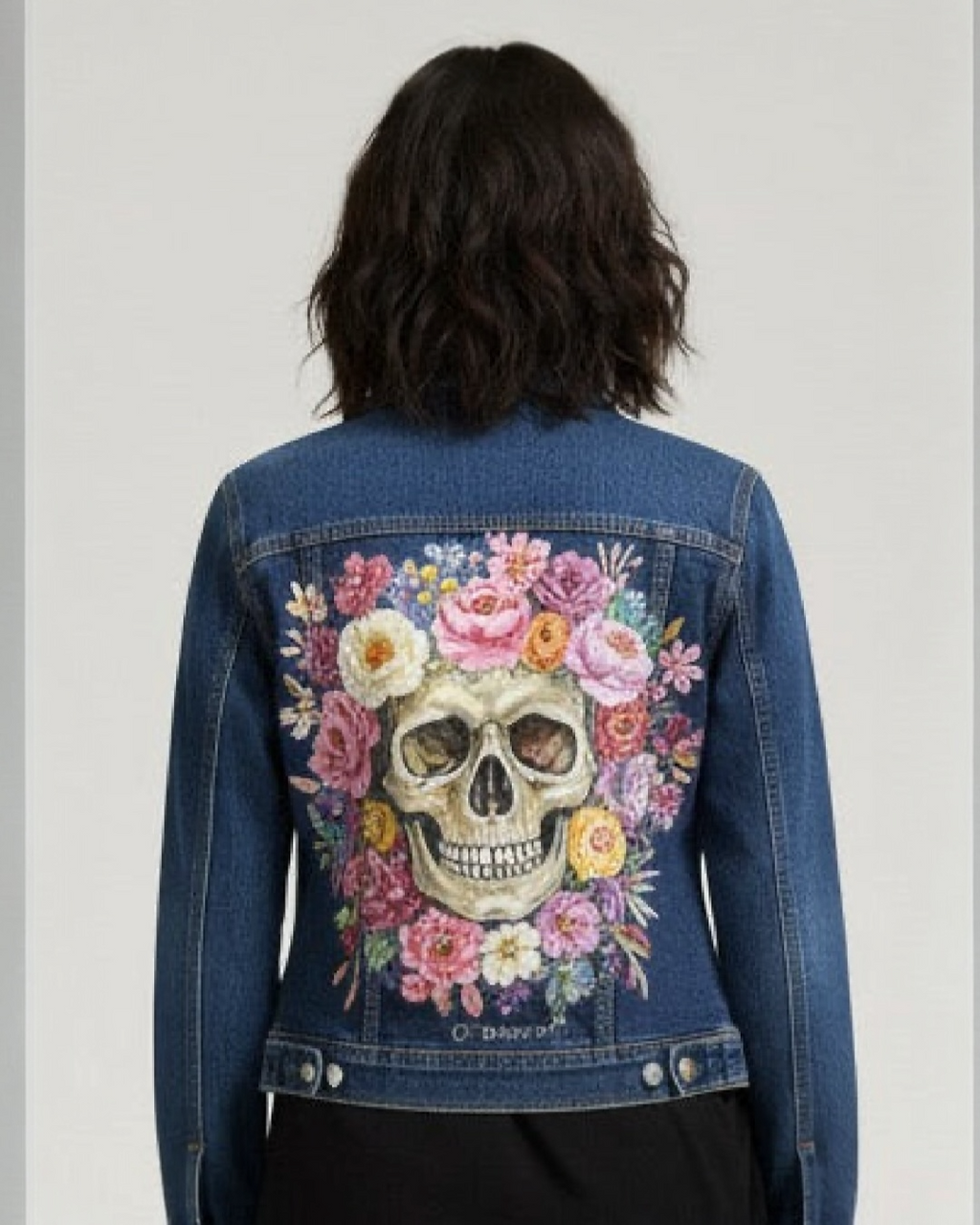 Chaqueta Vaquera Calavera Pintada artesanalmente