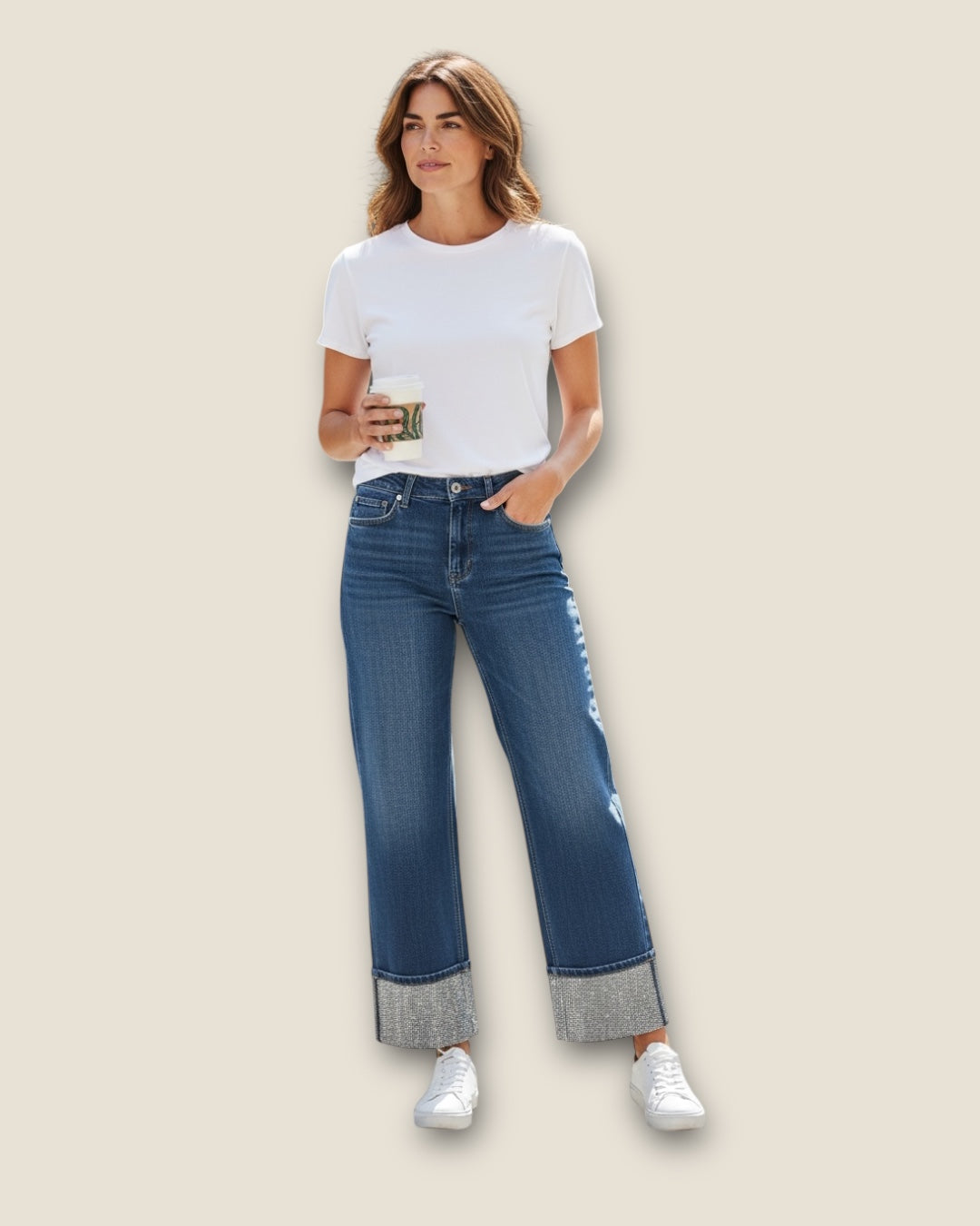 Pantalón Bajo Strass