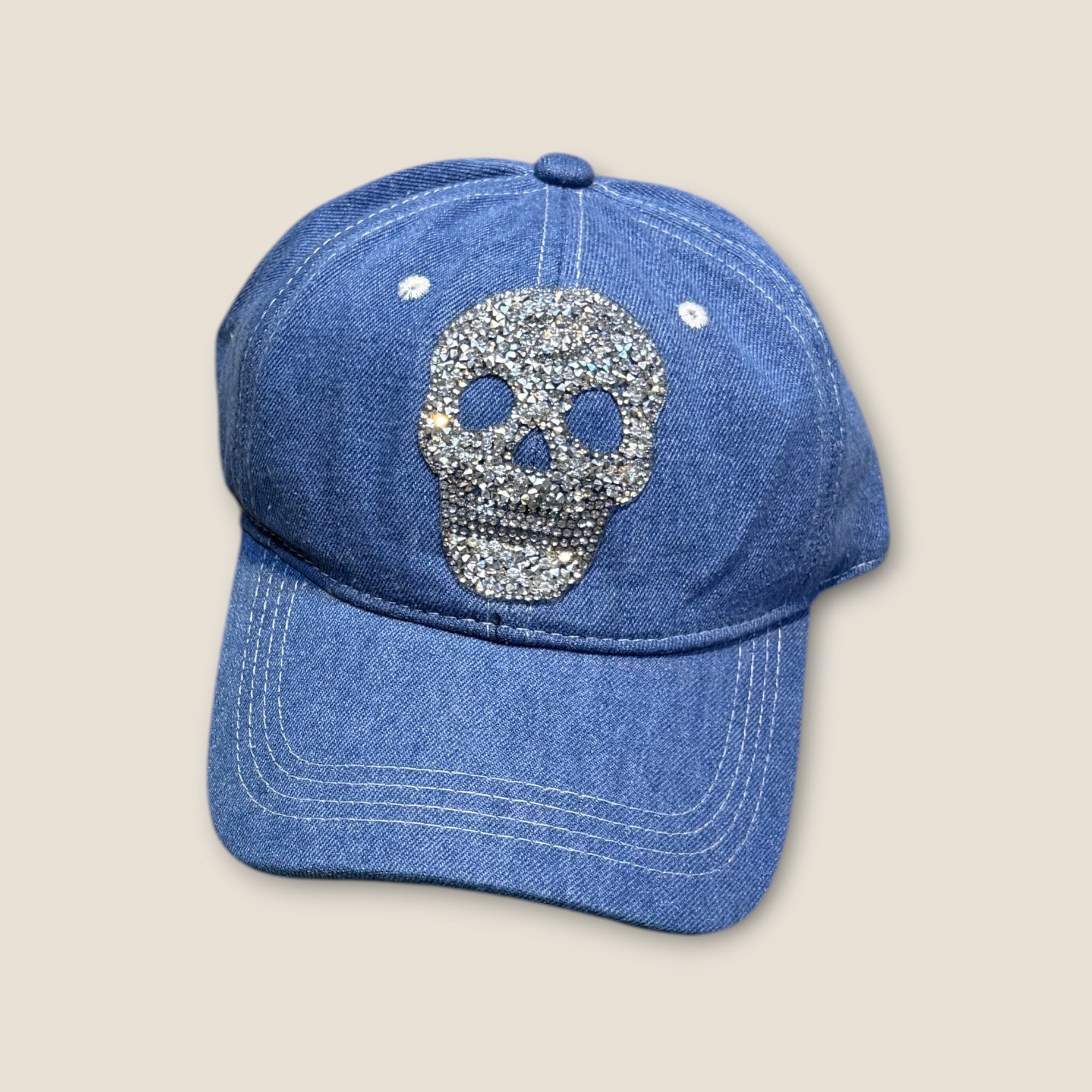 Gorra denim con calavera