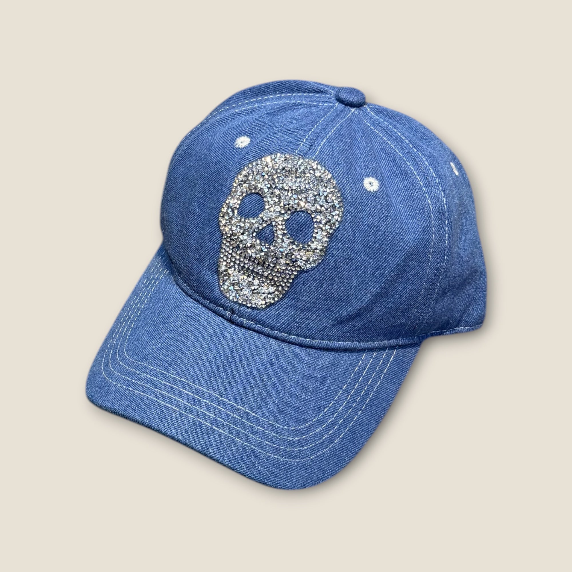 Gorra denim con calavera
