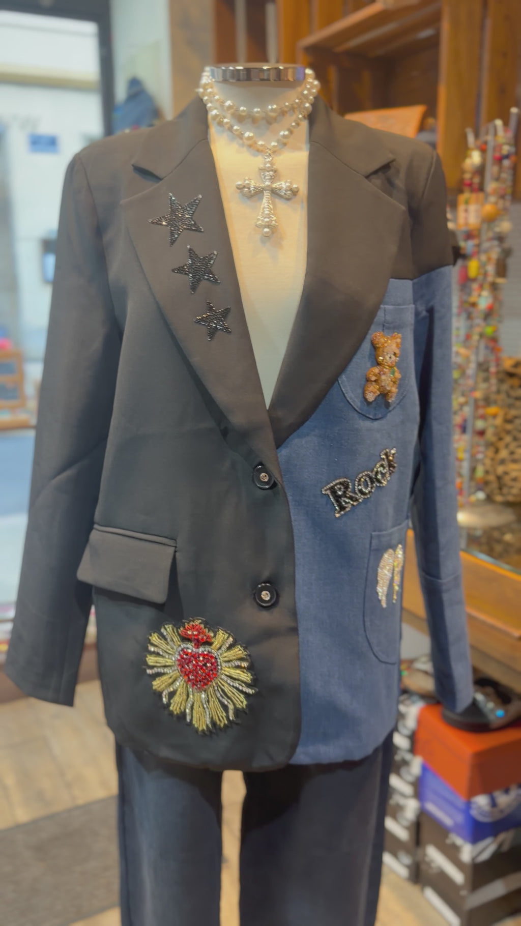 Blazer Bicolor con parches