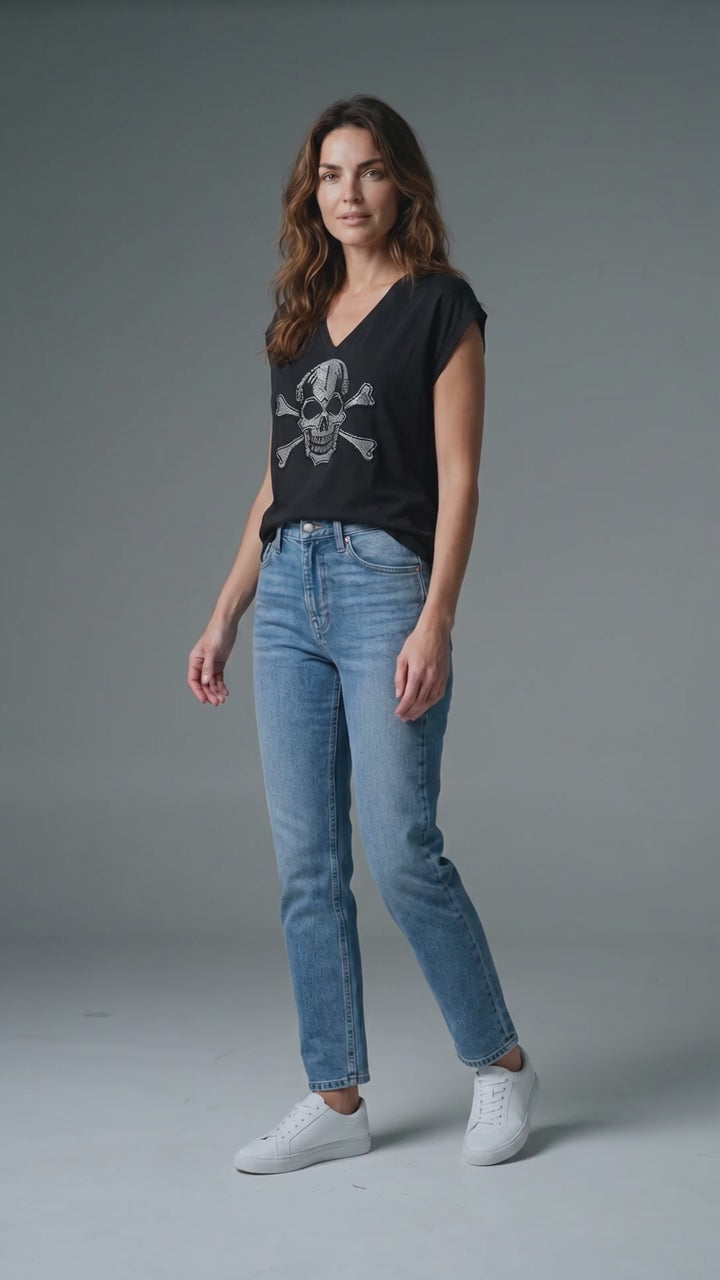 Camiseta Calavera Strass